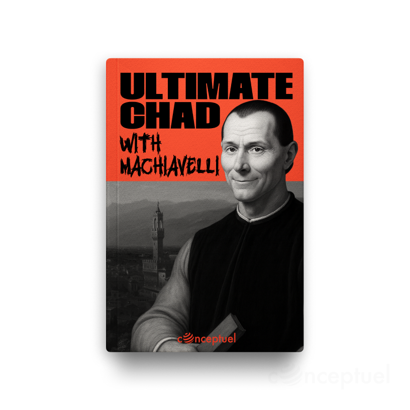 Ultimate Chad with Machiavelli book cover edited by Robbie Conceptuel