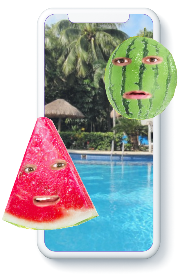 Aperçu du filtre Watermelon représentant une pastèque en 3D