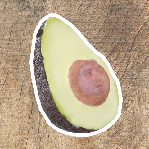 Icône du filtre Avocado fait par Robbie Conceptuel en réalité augmentée